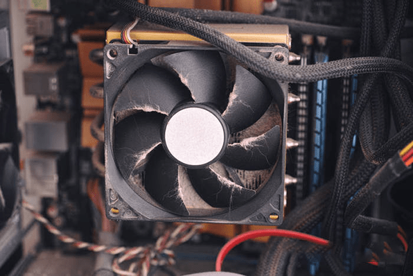 computer fan with dust on it